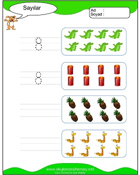 okul öncesi 1 sayısı çizgi çalışması